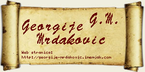 Georgije Mrdaković vizit kartica